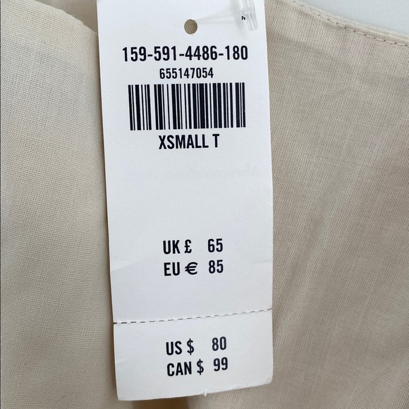 Abercrombie & Fitch Cream Dress size Xsmall Tall - Picture 5 of 8